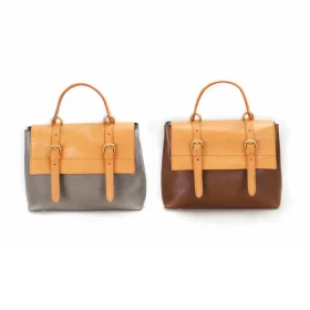 Color Vegetable-Tanned Leather Handbag & Shoulder Bag – Handcrafted, Versatile & Spacious