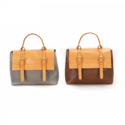 Color Vegetable-Tanned Leather Handbag & Shoulder Bag – Handcrafted, Versatile & Spacious