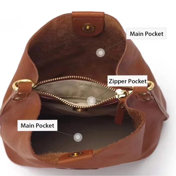 Handmade Vegetable-Tanned Leather Shoulder & Crossbody Bag – Elegant, Versatile & Durable | SYMONHO