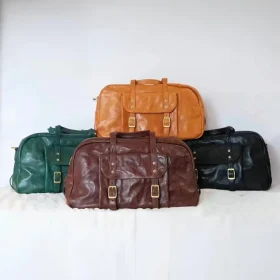 Premium Handmade Vegetable-Tanned Leather Travel & Commute Bag – Stylish & Durable
