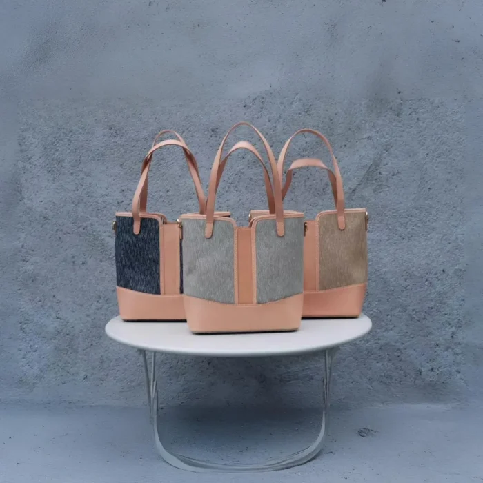 Creative Design Convertible Tote Bag | Cotton Canvas & Full-Grain Vegetable-Tanned Leather