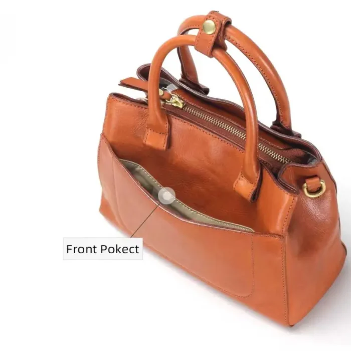 Handcrafted Leather Satchel with Multi Compartments