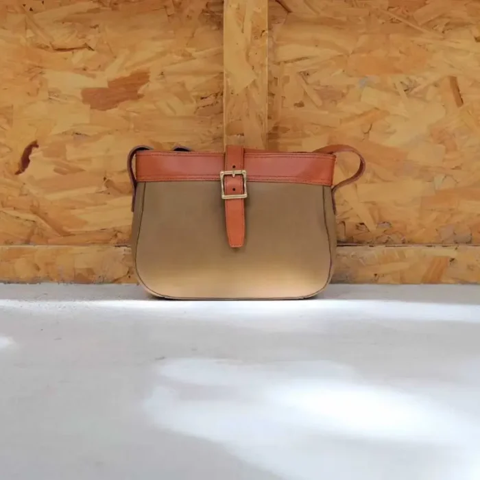 Vegetable-Tanned Leather Sling Bag in Olive Brown – Earthy and Versatile