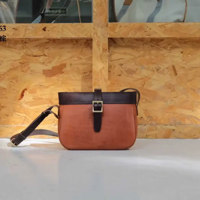 Handmade Leather Sling Bag in Honey Brown – Vintage Style and Durable Leather
