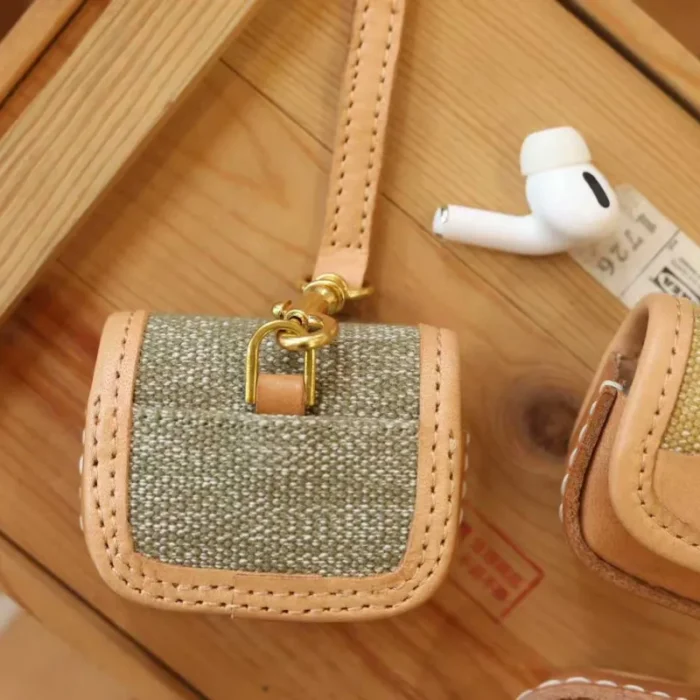 Premium Handmade Leather AirPods 3 Case with Snap Closure
