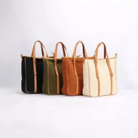 Original Design Canvas & Leather Tote Bag – Artisan Style for Urban Life