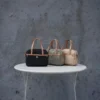 Stylish Multi-Way Handbag – Pepper Salt Series Small Tote with Leather Trim