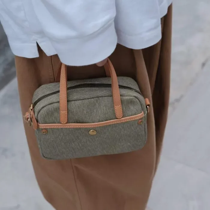 Stylish Multi-Way Handbag Pepper Salt Series – Aspen Green