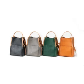 Handcrafted Vegetable-Tanned Leather Contrast Bag – Timeless & Stylish | SYMONHO