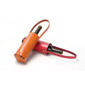 Elegant Vegetable-Tanned Leather Wine Holder – Handmade Luxury Gift for Wine Lovers