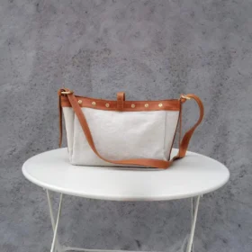 Large Canvas Leather Shoulder Bag – Stylish Unisex Crossbody Tote | SYMONHO