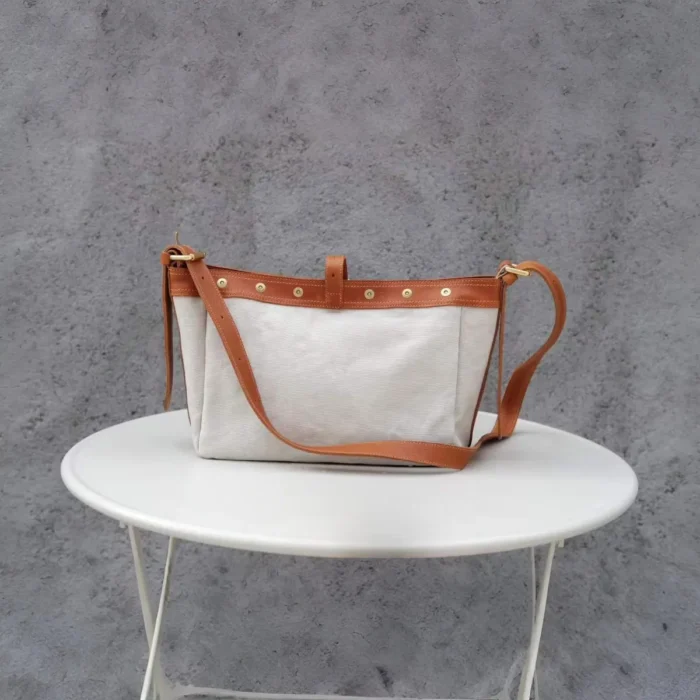 Stylish Canvas Leather Shoulder Bag – Large Unisex Crossbody Tote | SYMONHO