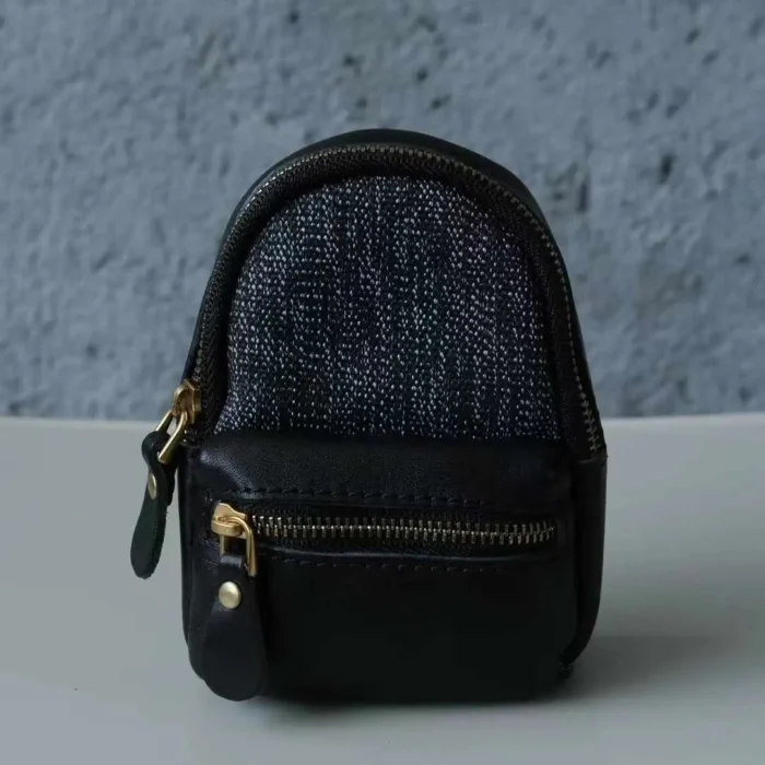 Pepper Black Mini Backpack Charm, versatile leather charm, timeless small organizer