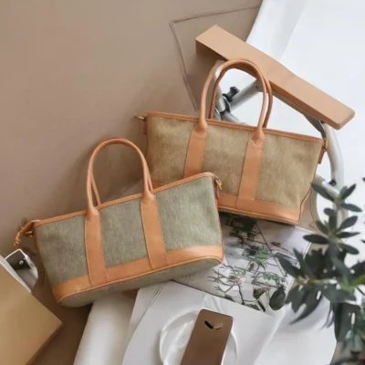 Versatile Canvas & Leather Multi-Bag: Crossbody, Shoulder, Tote | SYMONHO