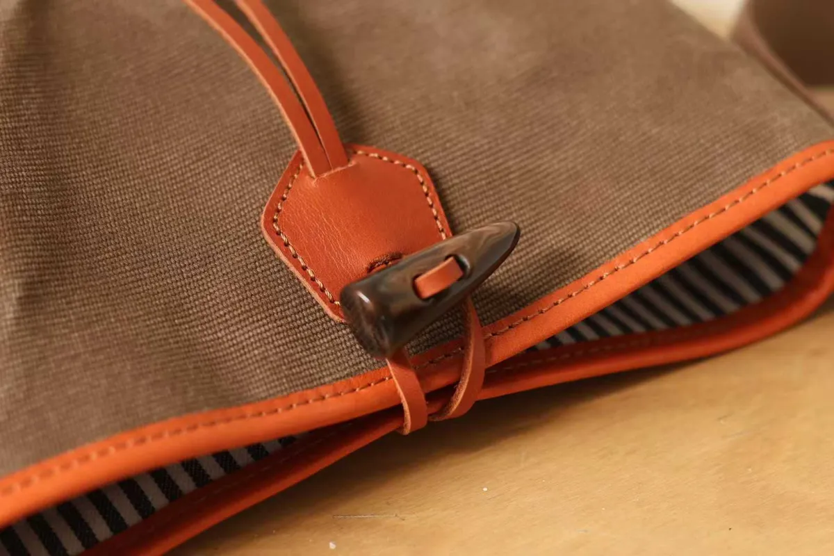 Timeless Minimalist Canvas & Leather Bucket Bag You'll Use Forever - Image 5