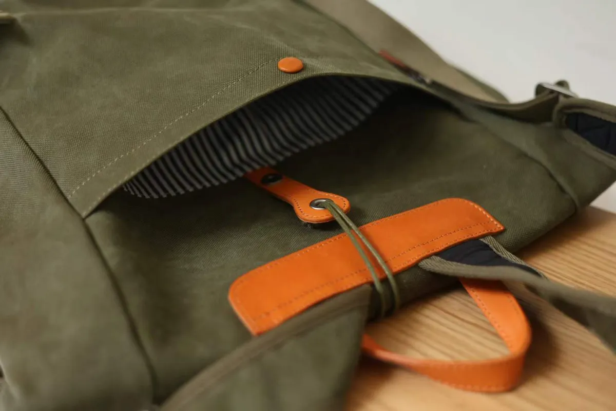 Essential Roll Top Canvas Outdoor Backpack for Camping & Travel - Image 4