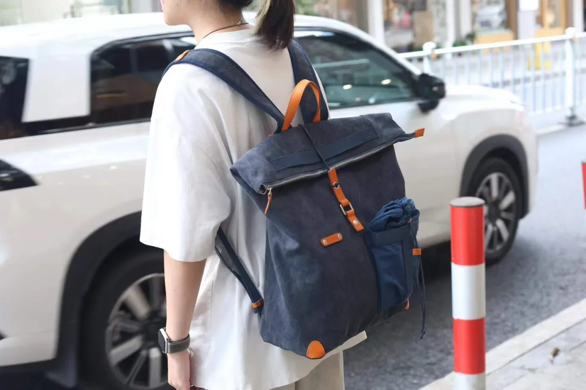 Essential Roll Top Canvas Outdoor Backpack for Camping & Travel - Image 8