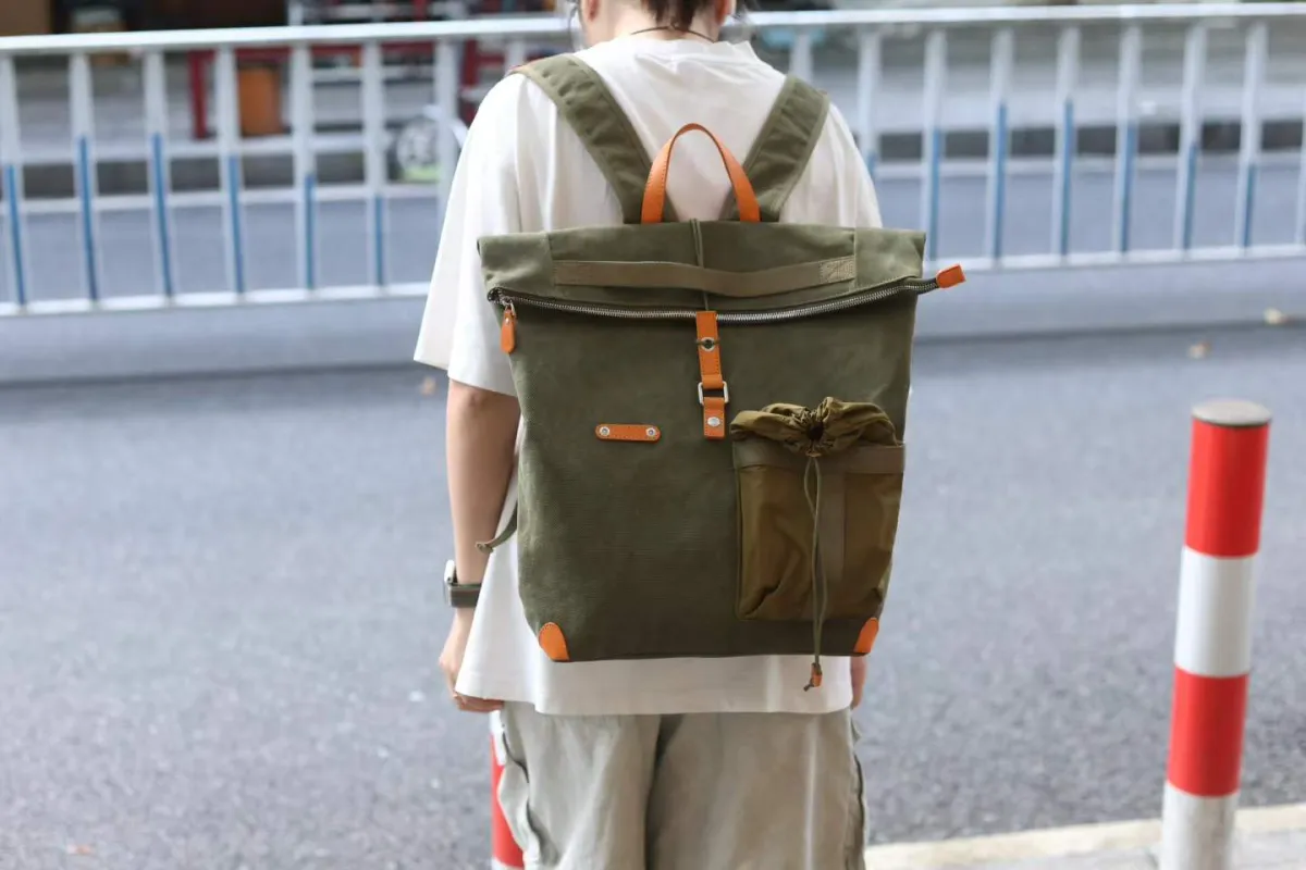 Essential Roll Top Canvas Outdoor Backpack for Camping & Travel - Image 9