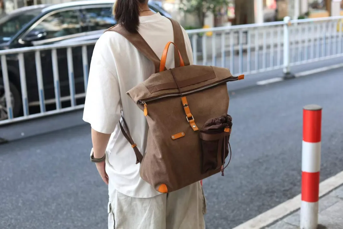 Essential Roll Top Canvas Outdoor Backpack for Camping & Travel - Image 11